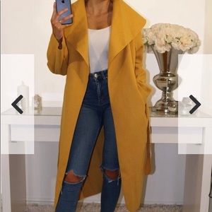 Mustard colored trench coat